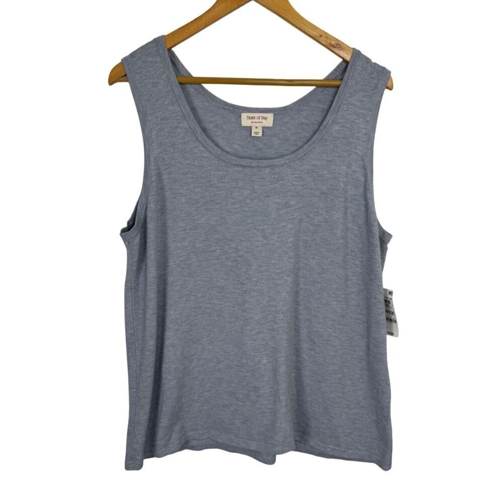 State of Day Intimates NEW Heather Grey Sweater Sleepwear Tank Top XL Soft Comfy